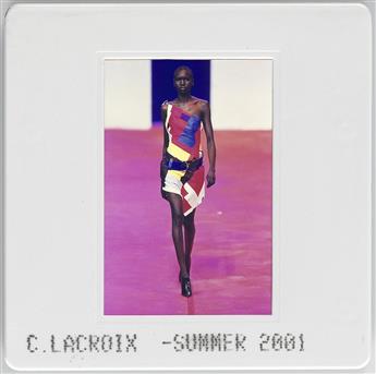(FASHION) Binder containing 350 color slides portraying catwalk shots of Christian LaCroix prêt-à-porter fashion shows.